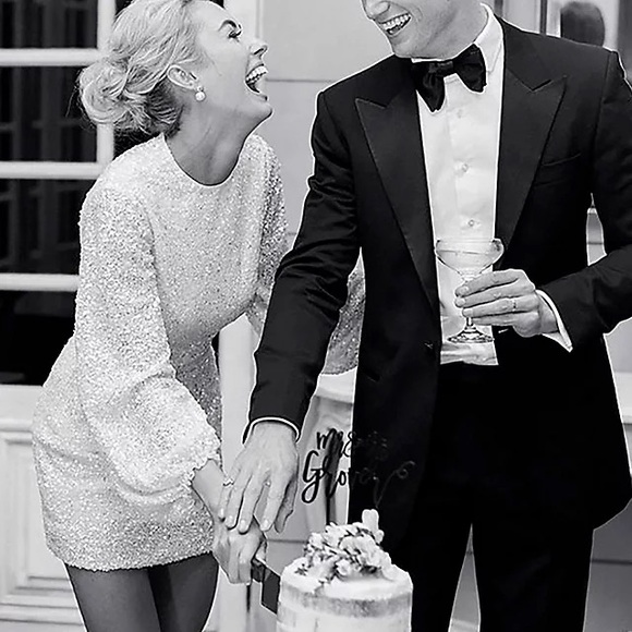 BHLDN Anthropologie Goldie White Sequin Mini Dress Long Sleeves - Picture 6 of 14